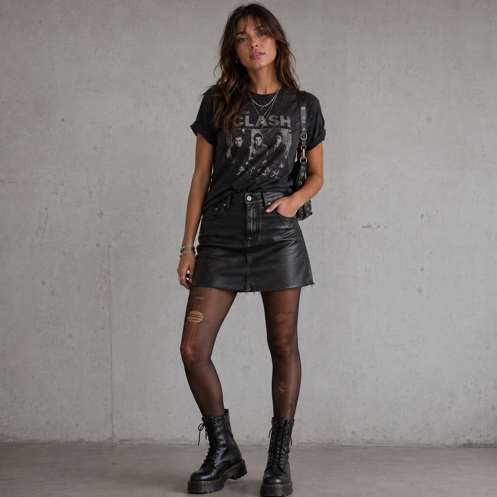 Blank Nyc Spartacus Black Coated Denim Mini Skirt Size 24 Edgy Punk Rock Grunge